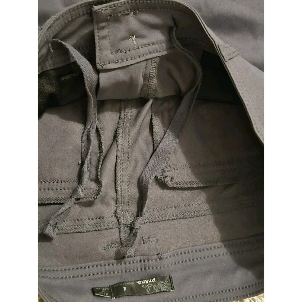 PrAna Pants Womens 4 Halle Gray Hiker Zip Stretch Nylon Straight Leg Zip Pockets